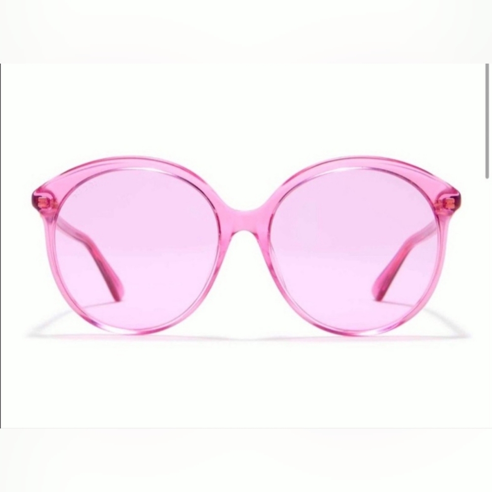 NWOT Gucci Transparent Metallic Glitter Pink Glasses Sunglasses GG0257S